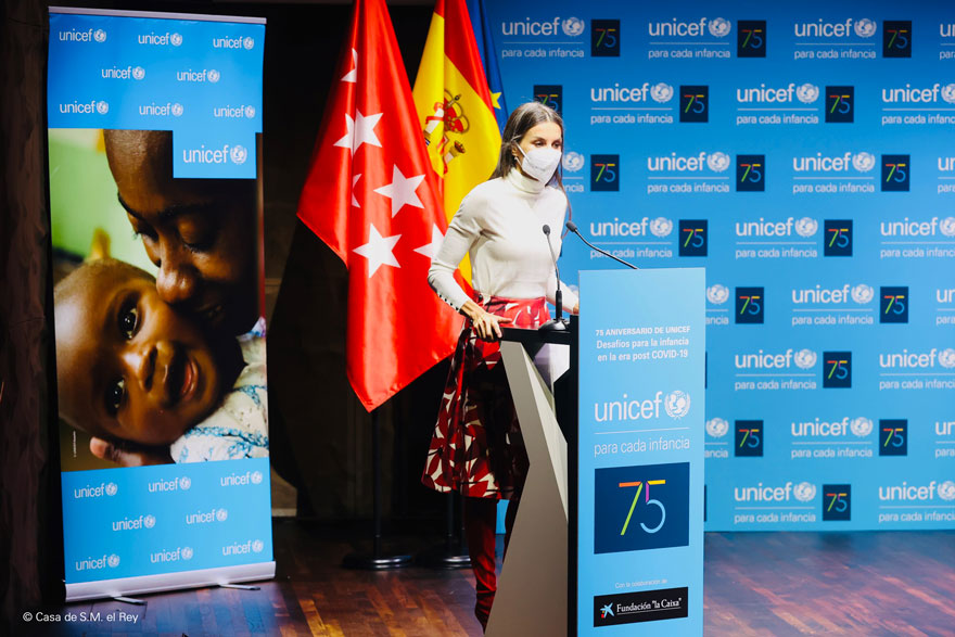 Su Majestad la Reina, presidenta de honor de UNICEF España